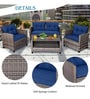 Diani Wicker Patio Table & Sofa Set In Grey Colour (2+1+1)
