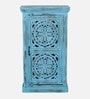 Diedre Solid Wood Cabinet In Blue Distress Finish