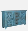 Diedre Solid Wood Sideboard In Scratch Resistant Blue Distress Finish