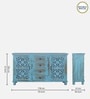 Diedre Solid Wood Sideboard In Scratch Resistant Blue Distress Finish