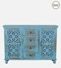 Diedre Solid Wood Sideboard In Scratch Resistant Blue Distress Finish