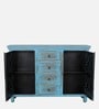 Diedre Solid Wood Sideboard In Scratch Resistant Blue Distress Finish