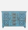 Diedre Solid Wood Sideboard In Scratch Resistant Blue Distress Finish
