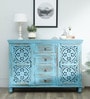 Diedre Solid Wood Sideboard In Scratch Resistant Blue Distress Finish