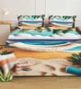 Digital Abstract Printed Cotton Blend Double Bedsheet with 2 Pillow Covers