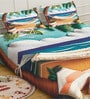Digital Abstract Printed Cotton Blend Double Bedsheet with 2 Pillow Covers