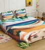 Digital Abstract Printed Cotton Blend Double Bedsheet with 2 Pillow Covers