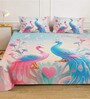 Digital Animal Printed Cotton Blend Double Bedsheet with 2 Pillow Covers