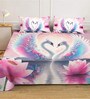 Digital Animal Printed Cotton Blend Double Bedsheet with 2 Pillow Covers