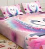 Digital Animal Printed Cotton Blend Double Bedsheet with 2 Pillow Covers