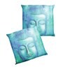 Blue Traditional Polyester 24 x 24 Inches Cushion Covers (Set of 2)