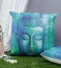 Blue Traditional Polyester 24 x 24 Inches Cushion Covers (Set of 2)