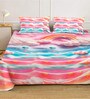 Digital Cartoon Characters Printed Cotton Blend Double Bedsheet with 2 Pillow Covers