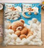 Digital Cartoon Characters Printed Cotton Blend Double Bedsheet with 2 Pillow Covers