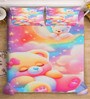 Digital Cartoon Characters Printed Cotton Blend Double Bedsheet with 2 Pillow Covers