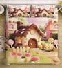 Digital Cartoon Characters Printed Cotton Blend Double Bedsheet with 2 Pillow Covers