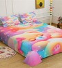 Digital Cartoon Characters Printed Cotton Blend Double Bedsheet with 2 Pillow Covers