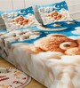 Digital Cartoon Characters Printed Cotton Blend Double Bedsheet with 2 Pillow Covers