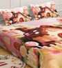 Digital Cartoon Characters Printed Cotton Blend Double Bedsheet with 2 Pillow Covers