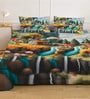 Digital Cartoon Characters Printed Cotton Blend Double Bedsheet with 2 Pillow Covers