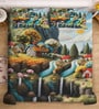 Digital Cartoon Characters Printed Cotton Blend Double Bedsheet with 2 Pillow Covers
