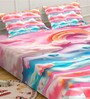 Digital Cartoon Characters Printed Cotton Blend Double Bedsheet with 2 Pillow Covers