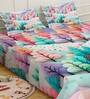 Digital Floral Printed Cotton Blend Double Bedsheet with 2 Pillow Covers