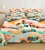 Digital Floral Printed Cotton Blend Double Bedsheet with 2 Pillow Covers