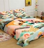 Digital Floral Printed Cotton Blend Double Bedsheet with 2 Pillow Covers
