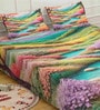 Digital Floral Printed Cotton Blend Double Bedsheet with 2 Pillow Covers