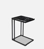 Digital Metal C-Shape End Table in Black Colour