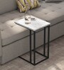 Digital Metal C-Shape End Table in White Colour