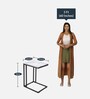 Digital Metal C-Shape End Table in White Colour