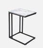 Digital Metal C-Shape End Table in White Colour