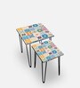 Digital Mexican Print Nest of Tables (Set of 2 ) in Multi Colour