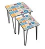 Digital Mexican Print Nest of Tables (Set of 2 ) in Multi Colour