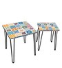 Digital Mexican Print Nest of Tables (Set of 2 ) in Multi Colour