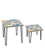 Digital Mexican Print Nest of Tables (Set of 2 ) in Multi Colour