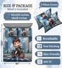 Blue 7D Digital Printed Boy On Bike Queen Size Bedsheet Sheet with 2 Matching Pillow Covers