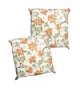Cream & Rust Floral Polyester 24 x 24 Inches Cushion Covers (Set of 2)