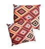 Red Geometric Polyester 24 x 24 Inches Cushion Covers (Set of 2)