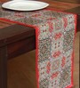 Digital Printed Red Cotton 84X12 Inches Table Runner