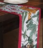 Zeba (84x12) White & Green Cotton Table Runner