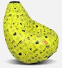 Digital Printed XL Bean Bag with Beans in Yellow Colour