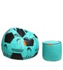 Combo Digital Printed XXXL Bean Bag & Poufee with Beans in Blue & Black Colour