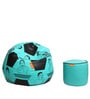 Combo Digital Printed XXXL Bean Bag & Poufee with Beans in Blue & Black Colour