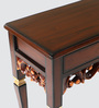 Dignify Solid Wood Console Table in Brown Gold Finish