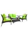 Dijon Wicker 2+1+1 Sofa Set  In Brown Color