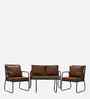 Dijon Wicker 2+1+1 Sofa Set In Brown Color