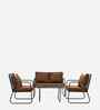 Dijon Wicker 2+1+1 Sofa Set In Brown Color